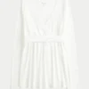 Enkel langermet babydoll-top med krysset front