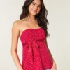 Enkel stroppeløs babydoll-top