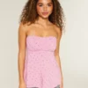 Enkel stroppeløs babydoll-top