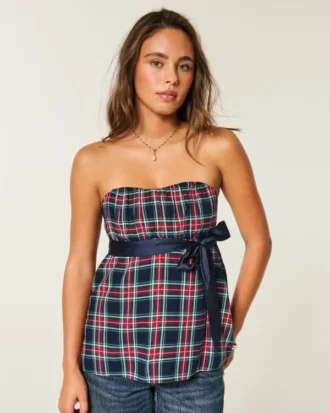 Enkel stroppeløs babydoll-top