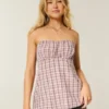 Enkel stroppeløs babydoll-top