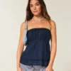 Enkel stroppeløs babydoll-top