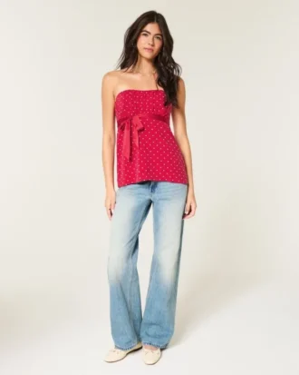 Enkel stroppeløs babydoll-top