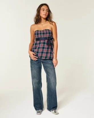 Enkel stroppeløs babydoll-top