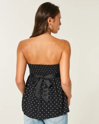Enkel stroppeløs babydoll-top