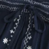 Enkel stroppeløs brodert babydoll-top