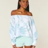 Enkel tie-dye-genser med doble skulderløse ermer