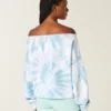 Enkel tie-dye-genser med doble skulderløse ermer