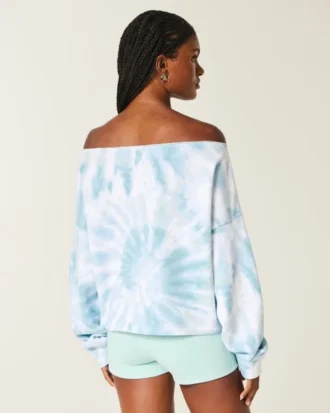 Enkel tie-dye-genser med doble skulderløse ermer