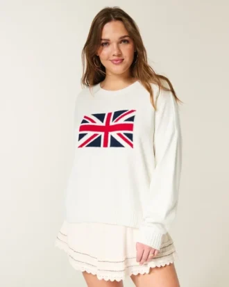 Enkel Union Jack-grafisk genser