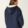 Faux Fur-Lined No-Close Fleece Cardigan