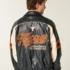 Faux Leather University of Texas at Austin Longhorns Graphic Jacket