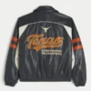 Faux Leather University of Texas at Austin Longhorns Graphic Jacket