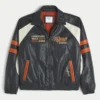 Faux Leather University of Texas at Austin Longhorns Graphic Jacket
