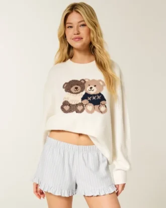 Flanellshorts med volanger
