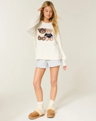 Flanellshorts med volanger