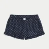 Flanellshorts med volanger