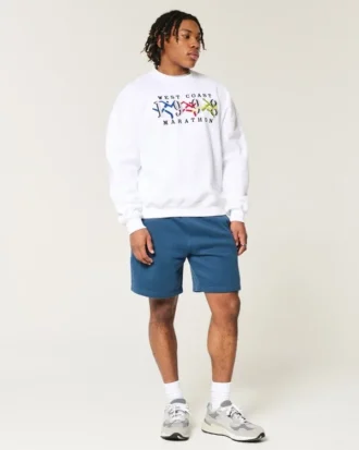 Fleece-shorts med ikon over kneet