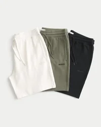 Fleece-shorts med logo over kneet, 3-pakning