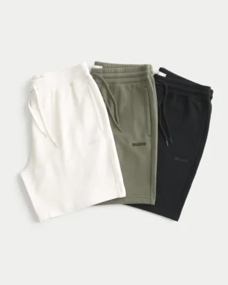 Fleece-shorts med logo over kneet, 3-pakning