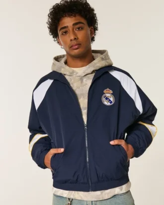 Fleecefôret Real Madrid CF grafisk treningsjakke