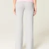 Foldover Waist Knit Flare Pants