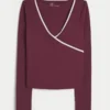 Gilly Hicks Active Tipped Wrap Top