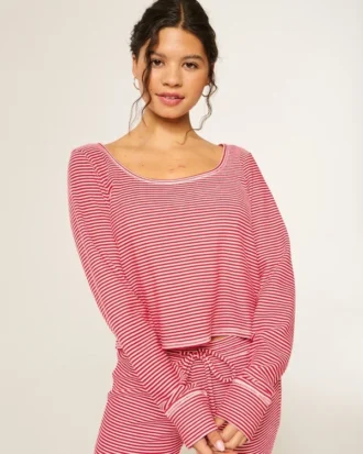 Gilly Hicks Always Cozy Waffle langermet topp med rund hals