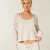 Gilly Hicks Always Cozy Waffle langermet topp med rund hals
