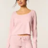 Gilly Hicks Always Cozy Waffle langermet topp med rund hals
