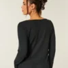 Gilly Hicks Always Cozy Waffle langermet topp med rund hals