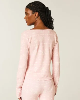 Gilly Hicks Always Cozy Waffle langermet topp med rund hals