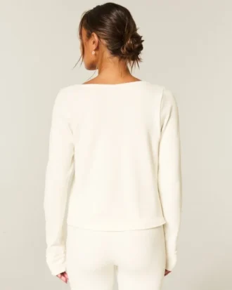 Gilly Hicks Always Cozy Waffle langermet topp med rund hals