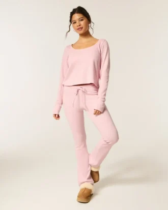 Gilly Hicks Always Cozy Waffle langermet topp med rund hals