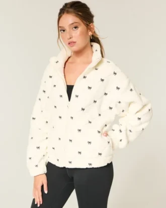 Gilly Hicks brodert sherpa-genser med glidelås