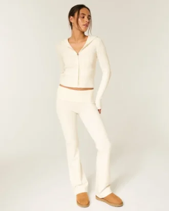 Gilly Hicks genser-strikkede foldbare bootcut-bukser