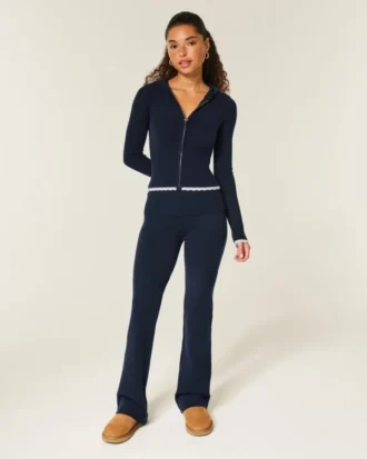 Gilly Hicks genser-strikkede foldbare bootcut-bukser