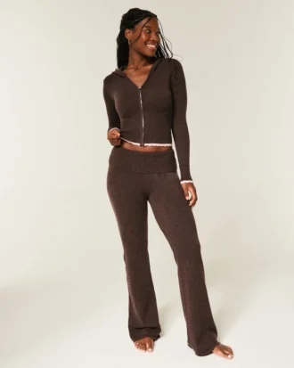 Gilly Hicks genser-strikkede foldbare bootcut-bukser