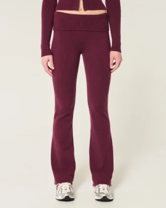 Gilly Hicks Koselig genser-strikket foldbar midje-bootcut-bukse