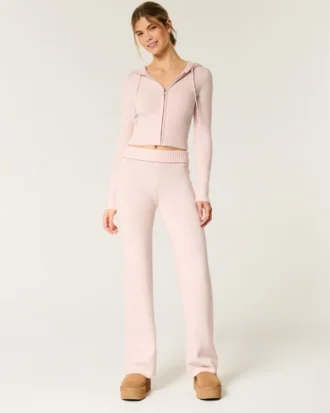 Gilly Hicks Sweater-Knit Straight Pants