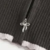Gilly Hicks Zip-Up Hoodie Sweater med bølget kant