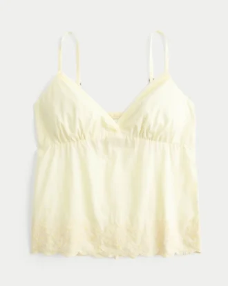 Glitrende brodert babydoll-top
