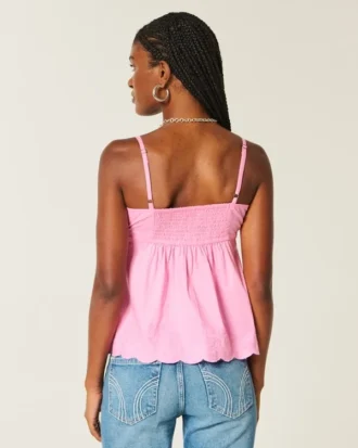 Glitrende brodert babydoll-top