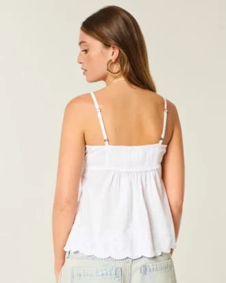 Glitrende brodert babydoll-top
