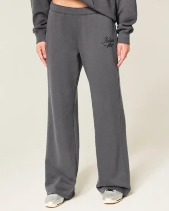 Glitrende logo-grafikk Sweatpants med vide ben