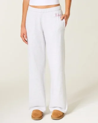 Glitrende logo-grafikk Sweatpants med vide ben