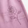 Glitrende rose-grafikk Sweatpants med vide ben