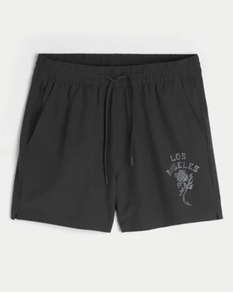 Grafiske aktive shorts til midt på låret