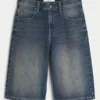 Halvbukser i mediumvasket denim
