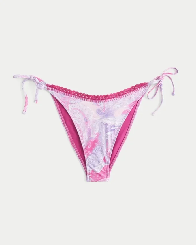 Heklet stil med bånd på siden Cheeky bikinibukse